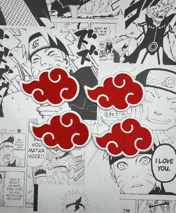Anime Naruto Akatsuki Logo, Iron-On Embroidered Patch