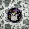 Kawaii Ghost, Iron-On Embroidered Patch Halloween