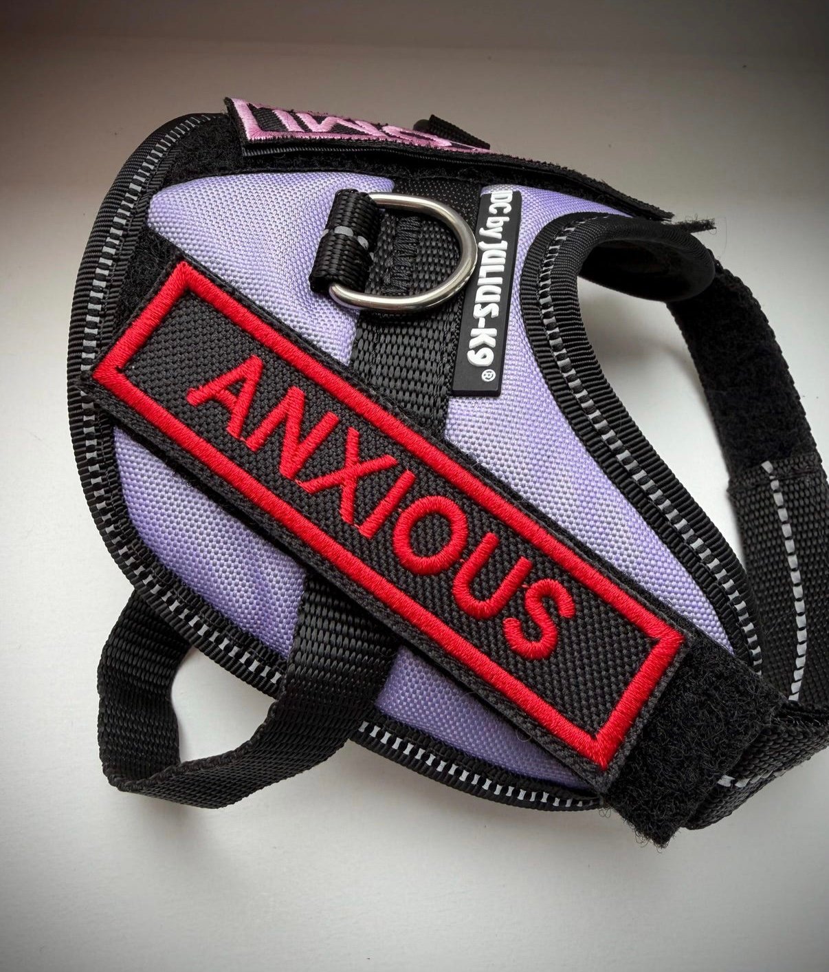 Anxious Dog Velcro Harness Patch | Waterproof Canvas Warning Patch for Dogs | Reactive Dog Patch | Custom Thread Colour | Mini & Large Sizes - Image 6