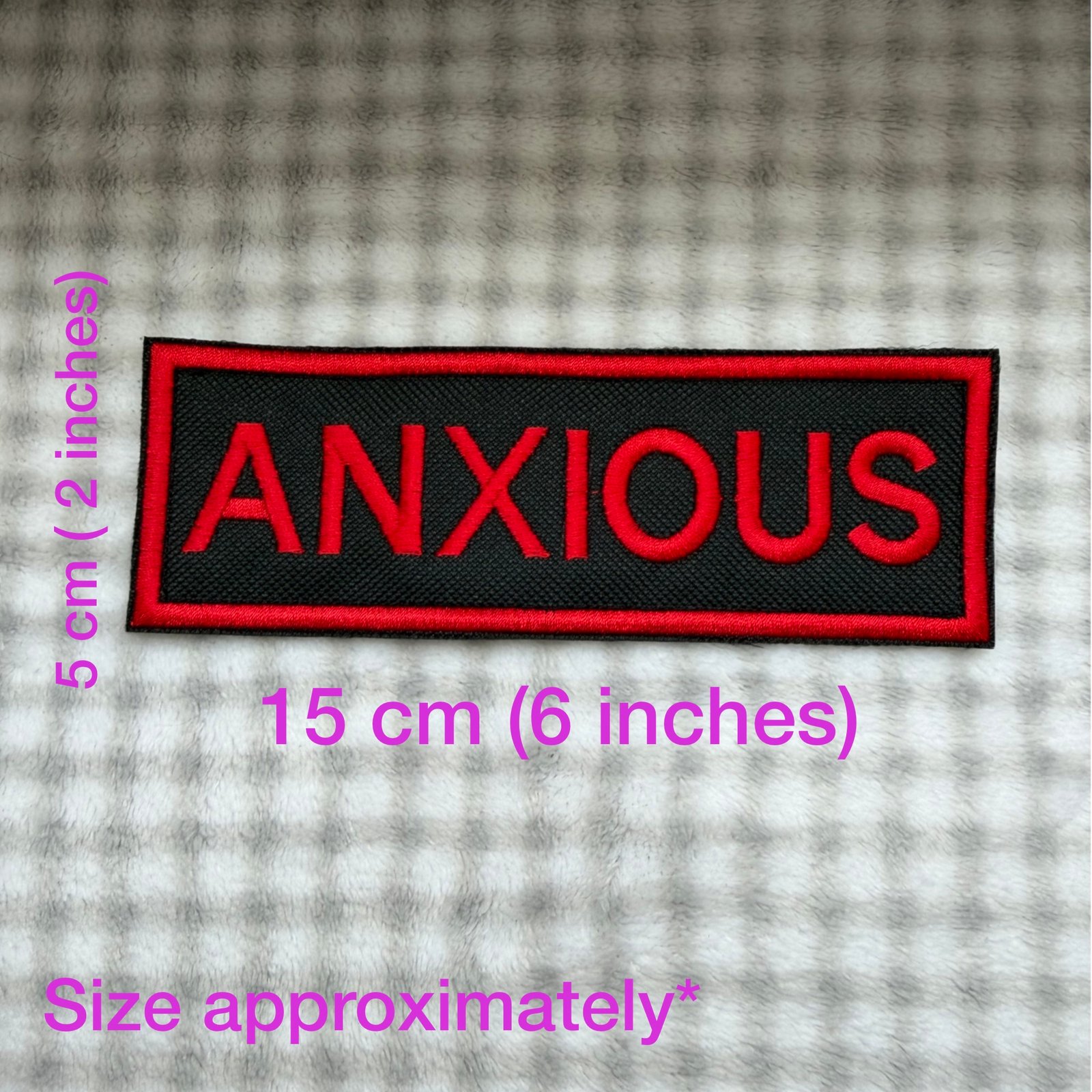 Anxious Dog Velcro Harness Patch | Waterproof Canvas Warning Patch for Dogs | Reactive Dog Patch | Custom Thread Colour | Mini & Large Sizes - Image 4