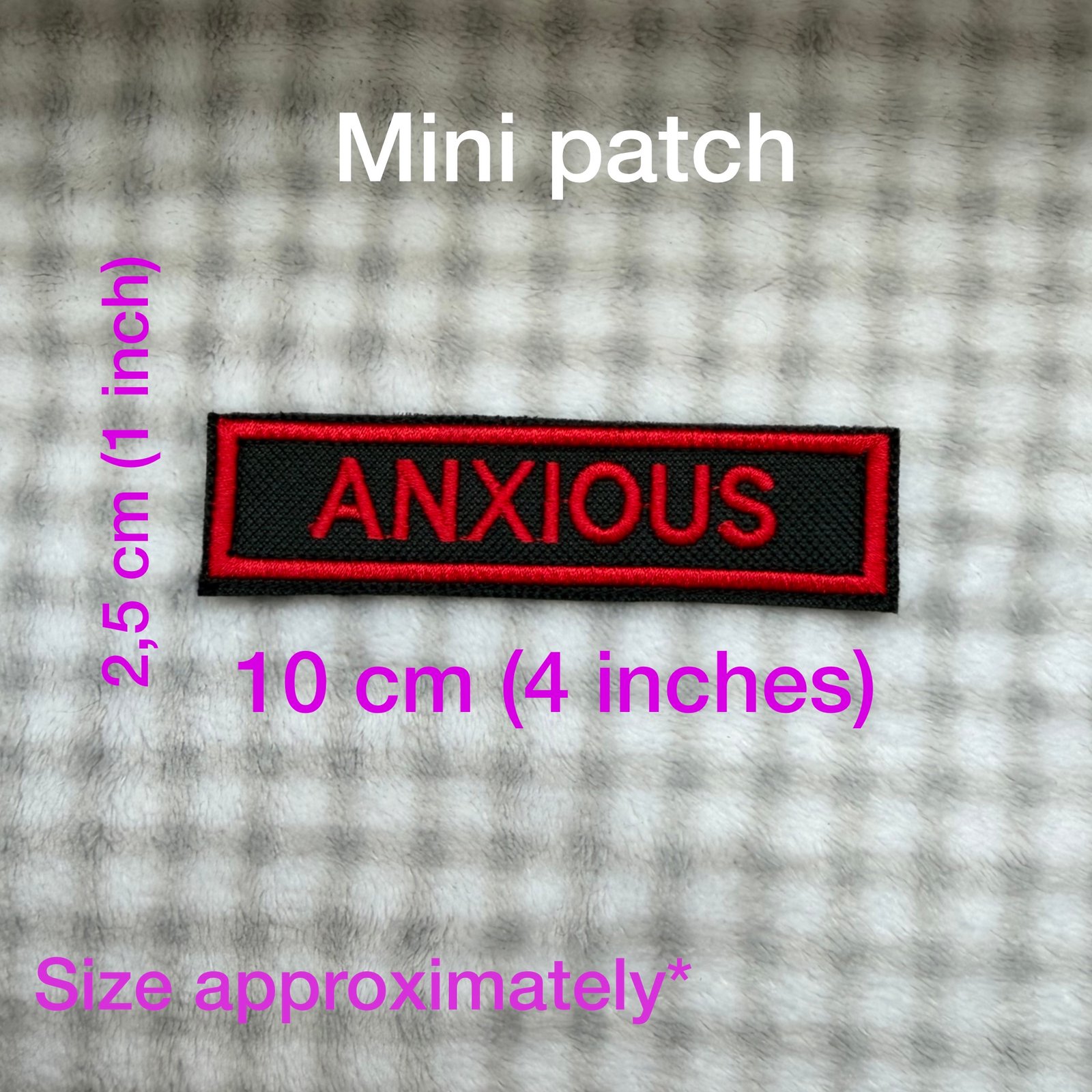 Anxious Dog Velcro Harness Patch | Waterproof Canvas Warning Patch for Dogs | Reactive Dog Patch | Custom Thread Colour | Mini & Large Sizes - Image 5