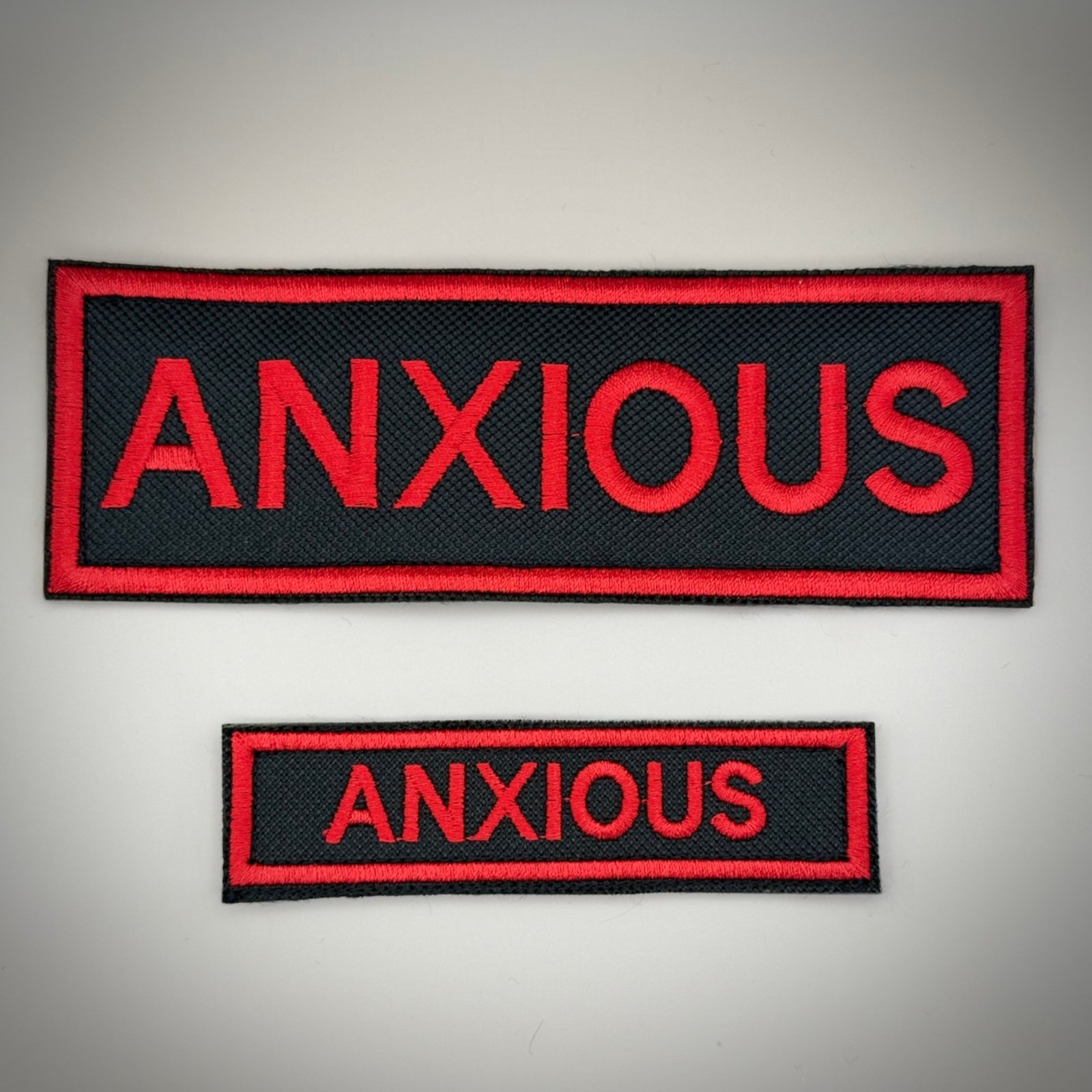 Anxious Dog Velcro Harness Patch | Waterproof Canvas Warning Patch for Dogs | Reactive Dog Patch | Custom Thread Colour | Mini & Large Sizes