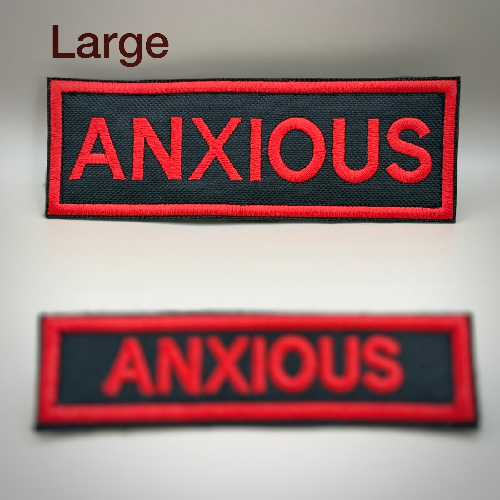 Anxious Dog Velcro Harness Patch | Waterproof Canvas Warning Patch for Dogs | Reactive Dog Patch | Custom Thread Colour | Mini & Large Sizes - Image 6