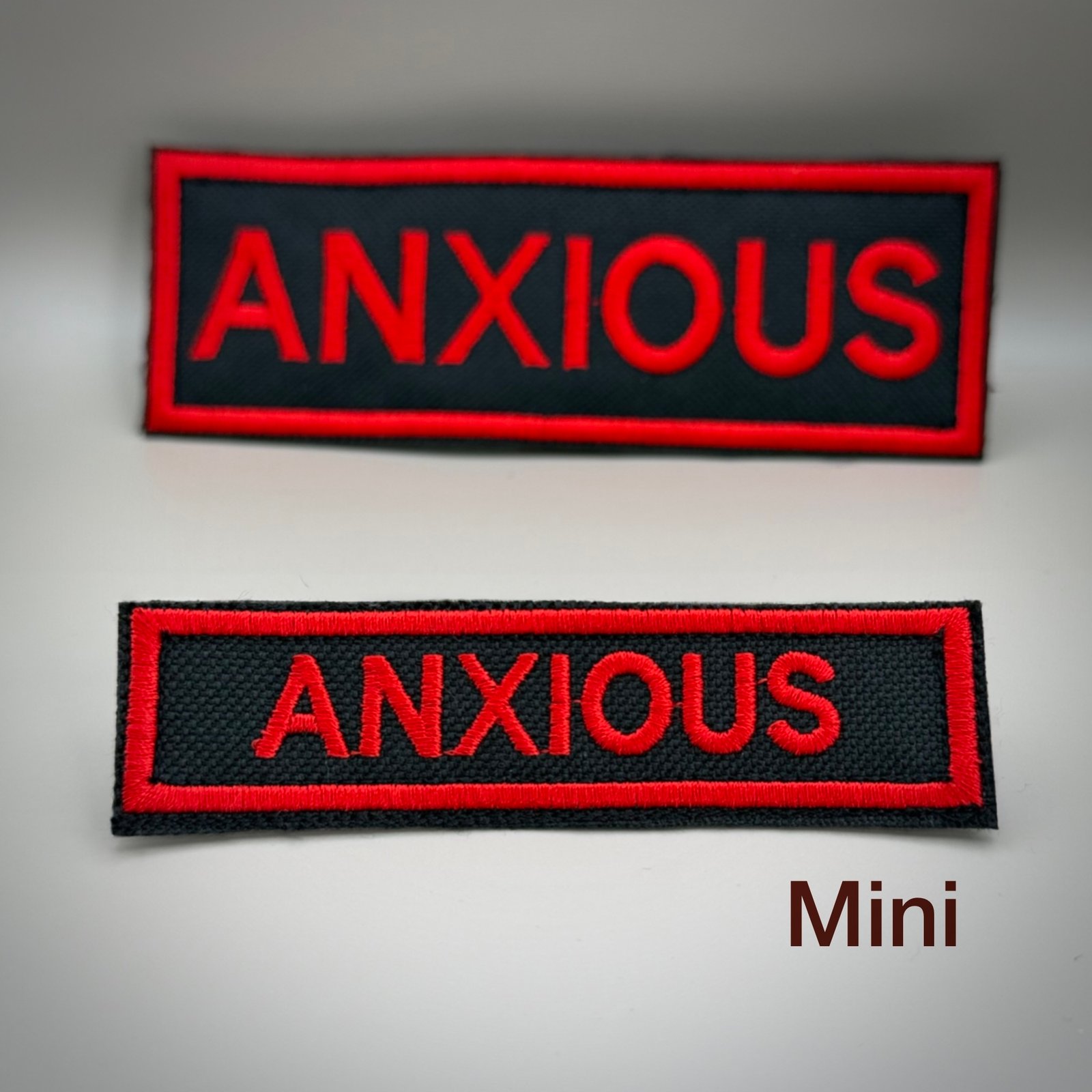 Anxious Dog Velcro Harness Patch | Waterproof Canvas Warning Patch for Dogs | Reactive Dog Patch | Custom Thread Colour | Mini & Large Sizes - Image 5