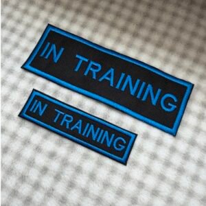 In Training Dog Velcro Harness Patch | Waterproof Canvas Dog Training Patch | Puppy Training Badge | Service Dog Training Patch | 2 Sizes